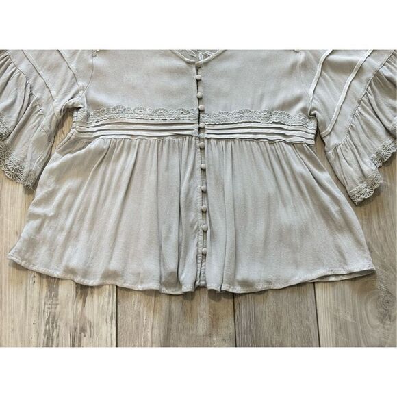 POL gray, shabby chic blouse, size S - Picture 4 of 11